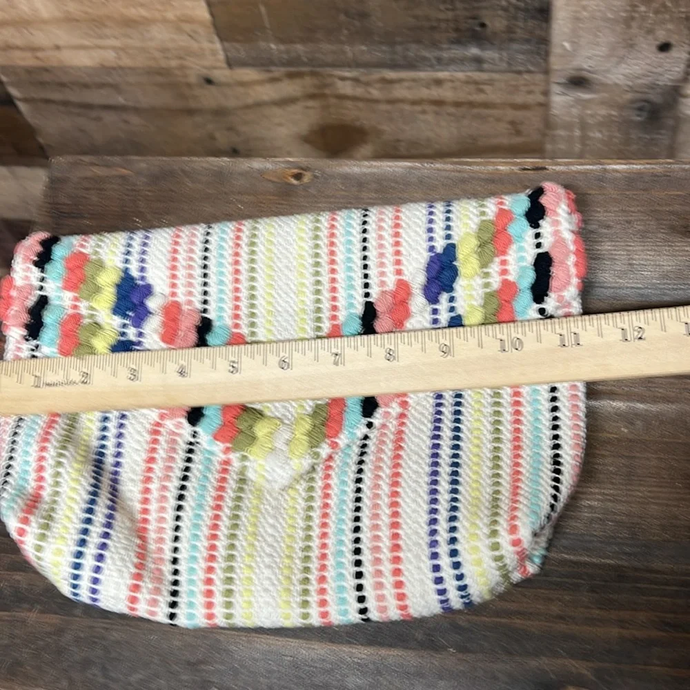 Lulu's Boho Beige Multi Striped‎ Woven Clutch